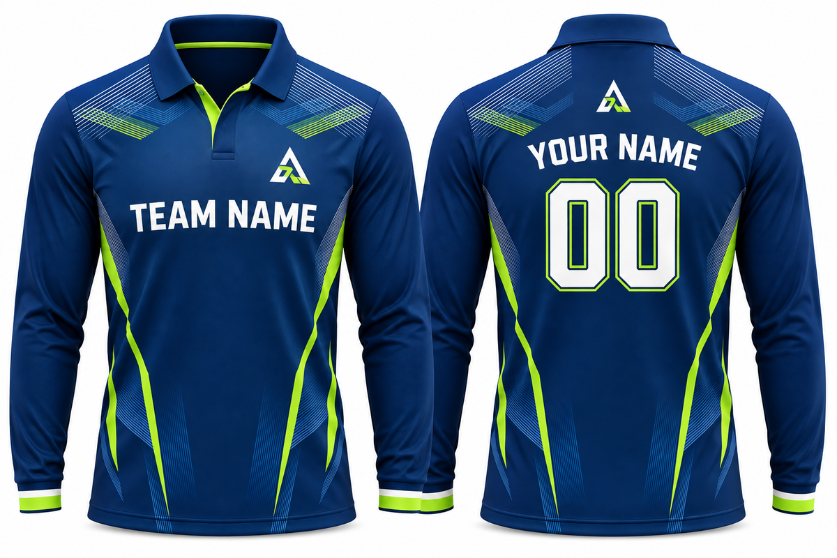 Custom Cricket Team Jersey full sleeves | Name & Number Printed Cricket Jersey FN09