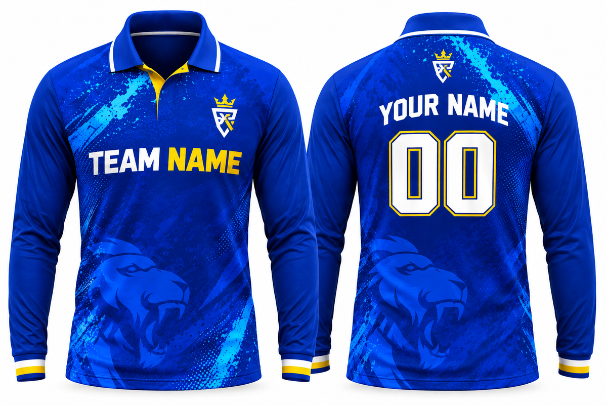 Custom Cricket Team Jersey full sleeves | Name & Number Printed Cricket Jersey FN10