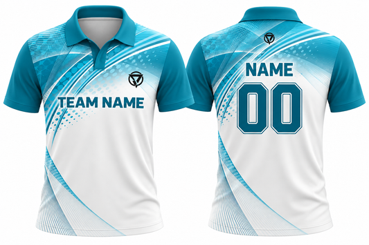 Custom blue color Cricket Team Jersey | Name & Number Printed Cricket Jersey