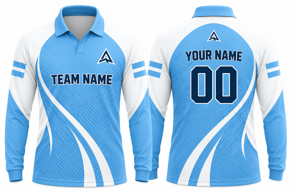 Custom Cricket Team Jersey full sleeves | Name & Number Printed Cricket Jersey FN02