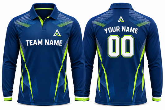 Custom Cricket Team Jersey full sleeves | Name & Number Printed Cricket Jersey FN09