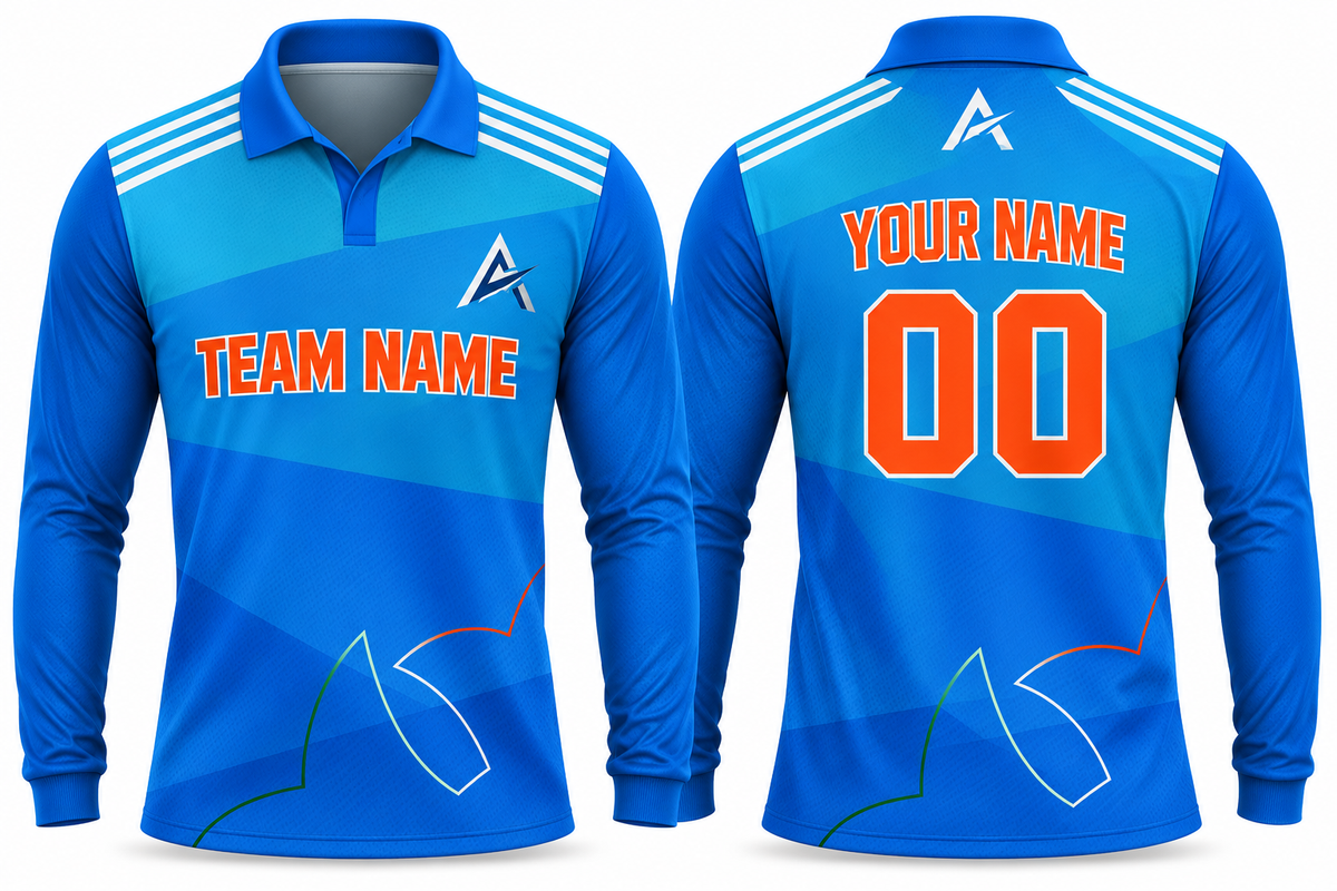 Custom Cricket Team Jersey full sleeves | Name & Number Printed Cricket Jersey FN06