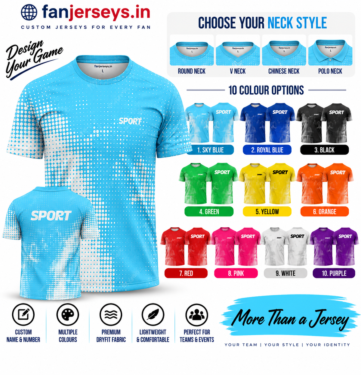 Custom Football Team Jersey | Name & Number Printed Football Jersey FN14
