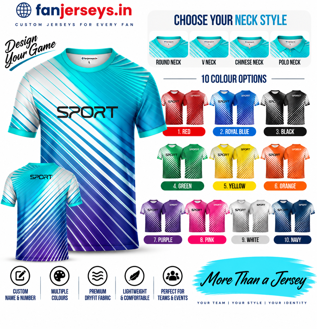 Custom Football Team Jersey | Name & Number Printed Football Jersey FN13